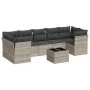 Gartensofa-Set, 8-teilig, mit grauen Kissen aus synthetischem Rattan von , Gartensets - Ref: Foro24-3249131, Preis: 580,67 €,...