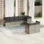 Gartensofa-Set, 8-teilig, mit grauen Kissen aus synthetischem Rattan von , Gartensets - Ref: Foro24-3249751, Preis: 613,99 €,...