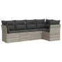 Garden sofa set and cushions 5 pieces light gray synthetic rattan by , Garden sets - Ref: Foro24-3249441, Price: 366,76 €, Di...