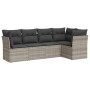 Gartensofa-Set und Kissen, 5-teilig, aus hellem grauem Kunststoff-Rattan. von , Gartensets - Ref: Foro24-3249441, Preis: 359,...
