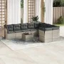 Set of 10-piece garden sofas with light gray synthetic rattan cushions by , Garden sets - Ref: Foro24-3250021, Price: 699,68 ...