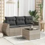 Garden sofa set 4 pieces with gray synthetic rattan cushions by , Garden sets - Ref: Foro24-3221071, Price: 289,78 €, Discoun...