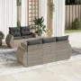 Garden sofa set 6 pieces and gray synthetic rattan cushions by , Garden sets - Ref: Foro24-3221101, Price: 469,55 €, Discount: %