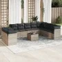 Garden sofa set 11 pieces and gray synthetic rattan cushions by , Garden sets - Ref: Foro24-3249711, Price: 834,48 €, Discoun...
