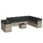 Garden sofa set 11 pieces and gray synthetic rattan cushions by , Garden sets - Ref: Foro24-3249711, Price: 834,48 €, Discoun...