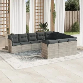Set sofás jardín 10 pzas con cojines ratán sintético gris claro de , Conjuntos de jardín - Ref: Foro24-3250061, Precio: 708,6...