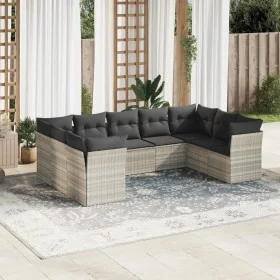 Garden furniture set 9 pieces and light gray synthetic rattan cushions by , Garden sets - Ref: Foro24-3249971, Price: 635,19 ...