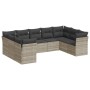 Gartenmöbel-Set 9-teilig mit Kissen aus hellem grauem Kunst-Rattan. von , Gartensets - Ref: Foro24-3249971, Preis: 633,30 €, ...