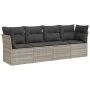 Garden sofa set 4 pieces with gray synthetic rattan cushions by , Garden sets - Ref: Foro24-3217232, Price: 275,94 €, Discoun...