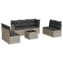 Garden sofa set 8 pieces and gray synthetic rattan cushions by , Garden sets - Ref: Foro24-3249261, Price: 506,60 €, Discount: %