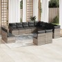 Set sofás de jardín con cojines 13 piezas ratán sintético gris de , Conjuntos de jardín - Ref: Foro24-3250331, Precio: 911,60...