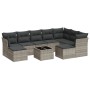 Set of 10-piece garden sofas with light gray synthetic rattan cushions by , Garden sets - Ref: Foro24-3250421, Price: 641,48 ...
