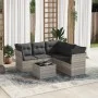 Gartensofagarnitur 6-teilig mit grauen Polstern aus synthetischem Rattan von , Gartensets - Ref: Foro24-3217632, Preis: 417,8...