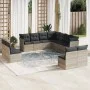 Gartensofagarnitur 11-teilig mit grauen Polstern aus synthetischem Rattan von , Gartensets - Ref: Foro24-3249661, Preis: 740,...