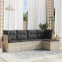 Garden sofa set and cushions 5 pieces light gray synthetic rattan by , Garden sets - Ref: Foro24-3249401, Price: 337,15 €, Di...
