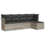 Garden sofa set and cushions 5 pieces light gray synthetic rattan by , Garden sets - Ref: Foro24-3217562, Price: 325,80 €, Di...