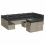 Set of garden sofas with 13 pieces of gray synthetic rattan cushions by , Garden sets - Ref: Foro24-3250281, Price: 884,12 €,...
