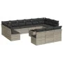 Set sofás jardín 14 pzas con cojines ratán sintético gris claro de , Conjuntos de jardín - Ref: Foro24-3250241, Precio: 927,5...