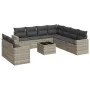Set of 10-piece garden sofas with light gray synthetic rattan cushions by , Modular outdoor sofas - Ref: Foro24-3251499, Pric...