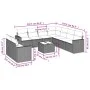 Gartensofa-Set, 10-teilig, mit Kissen, aus hellem grauen Kunststoff-Rattan. von , Modulare Sofas für den Außenbereich - Ref: ...