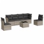Garden sofa set 7 pieces with light gray PE rattan cushions by , Garden sets - Ref: Foro24-3249221, Price: 451,14 €, Discount: %