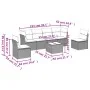 Garden sofa set 7 pieces with light gray PE rattan cushions by , Garden sets - Ref: Foro24-3249221, Price: 451,74 €, Discount: %