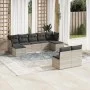 Garden furniture set 9 pieces and light gray synthetic rattan cushions by , Garden sets - Ref: Foro24-3250111, Price: 554,26 ...