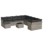 Garden sofa set 12 pieces and gray synthetic rattan cushions by , Garden sets - Ref: Foro24-3250461, Price: 886,23 €, Discoun...