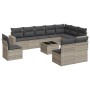 Gartensofagarnitur 11-teilig mit grauen Polstern aus synthetischem Rattan von , Modulare Sofas für den Außenbereich - Ref: Fo...