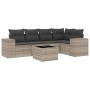 Gartensofagarnitur 6-teilig mit grauen Polstern aus synthetischem Rattan von , Gartensets - Ref: Foro24-3254879, Preis: 430,1...