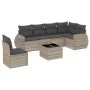 Garden sofa set 7 pieces with light gray PE rattan cushions by , Garden sets - Ref: Foro24-3253779, Price: 495,76 €, Discount: %