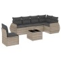 Set de sofás de jardín 7 pzas con cojines ratán PE gris claro de , Conjuntos de jardín - Ref: Foro24-3253779, Precio: 461,51 €