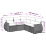 Gartensofa-Set und Kissen, 5-teilig, aus hellem grauem Kunststoff-Rattan. von , Gartensets - Ref: Foro24-3253689, Preis: 374,...