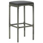 Küchenhocker mit Kissen 2 Stück graues synthetisches Rattan von vidaXL, Küchenhocker - Ref: Foro24-313441, Preis: 51,78 €, Ra...
