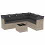 Set de sofás de jardín 7 pzas con cojines ratán PE gris claro de , Conjuntos de jardín - Ref: Foro24-3249531, Precio: 483,61 ...