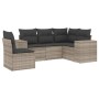 Gartensofa-Set und Kissen, 5-teilig, aus hellem grauem Kunststoff-Rattan. von , Gartensets - Ref: Foro24-3254909, Preis: 370,...