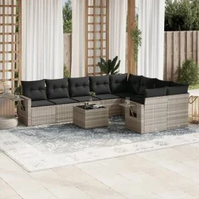 Gartensofa-Set, 10-teilig, mit Kissen, aus hellem grauen Kunststoff-Rattan. von , Gartensets - Ref: Foro24-3252989, Preis: 66...
