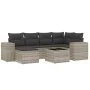 Garden sofa set 7 pieces with light gray PE rattan cushions by , Garden sets - Ref: Foro24-3255209, Price: 490,64 €, Discount: %