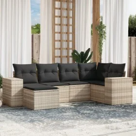 Garden sofa set 6 pieces and gray synthetic rattan cushions by , Garden sets - Ref: Foro24-3255199, Price: 437,20 €, Discount: %