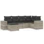 Garden sofa set 6 pieces and gray synthetic rattan cushions by , Garden sets - Ref: Foro24-3255199, Price: 437,20 €, Discount: %