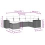 Garden sofa set 6 pieces and gray synthetic rattan cushions by , Garden sets - Ref: Foro24-3255199, Price: 427,40 €, Discount: %