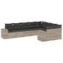 Garden furniture set 9 pieces and light gray synthetic rattan cushions by , Garden sets - Ref: Foro24-3255379, Price: 636,31 ...