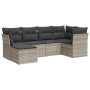 Garden sofa set 6 pieces and gray synthetic rattan cushions by , Garden sets - Ref: Foro24-3249791, Price: 415,57 €, Discount: %