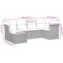 Garden sofa set 6 pieces and gray synthetic rattan cushions by , Garden sets - Ref: Foro24-3249791, Price: 415,57 €, Discount: %
