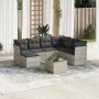 Garden sofa set 8 pieces and gray synthetic rattan cushions by , Garden sets - Ref: Foro24-3249841, Price: 553,76 €, Discount: %