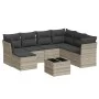 Garden sofa set 8 pieces and gray synthetic rattan cushions by , Garden sets - Ref: Foro24-3249841, Price: 553,76 €, Discount: %