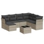 Gartensofa-Set, 8-teilig, mit grauen Kissen aus synthetischem Rattan von , Gartensets - Ref: Foro24-3249841, Preis: 543,12 €,...