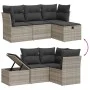 Garden sofa set 4 pieces with gray synthetic rattan cushions by , Garden sets - Ref: Foro24-3263758, Price: 271,03 €, Discoun...