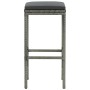 Küchenhocker mit Kissen 2 Stück graues synthetisches Rattan von vidaXL, Küchenhocker - Ref: Foro24-313441, Preis: 51,78 €, Ra...