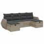 Gartensofagarnitur 6-teilig mit grauen Polstern aus synthetischem Rattan von , Gartensets - Ref: Foro24-3264168, Preis: 387,9...